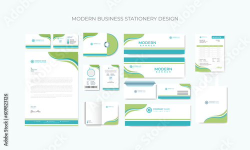 Corporate identity design template premium vector.