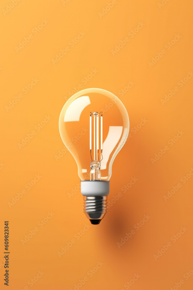 Conceptual creative symbol light bulb on coloured background. Created with Generative AI technology.
Conceptual creative symbol light bulb on coloured background. Created with Generative AI technology.