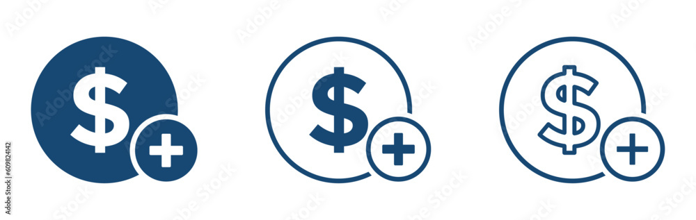 Add money to wallet vector buttons Add money to wallet vector buttons