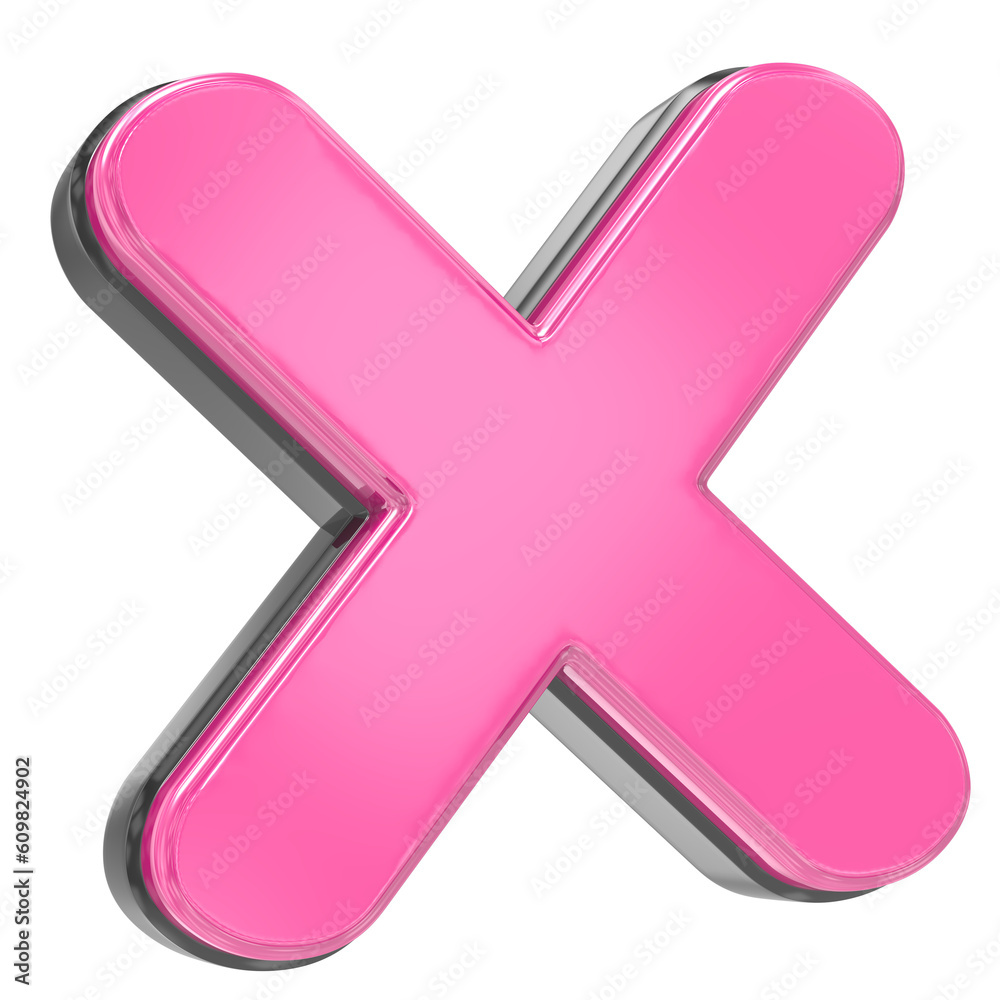 Pink X Letter 3D Render Pink X Letter 3D Render