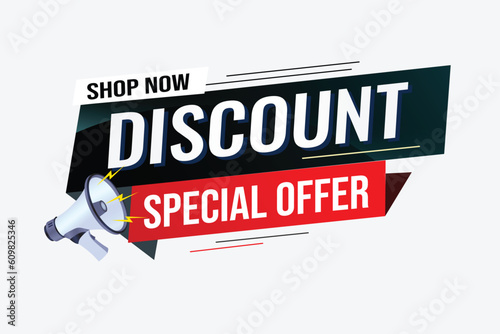 discount special offer word concept vector illustration with lines modern futuristic 3d style for landing page template web mobile app poster banner flyer background gift card coupon label wallpaper