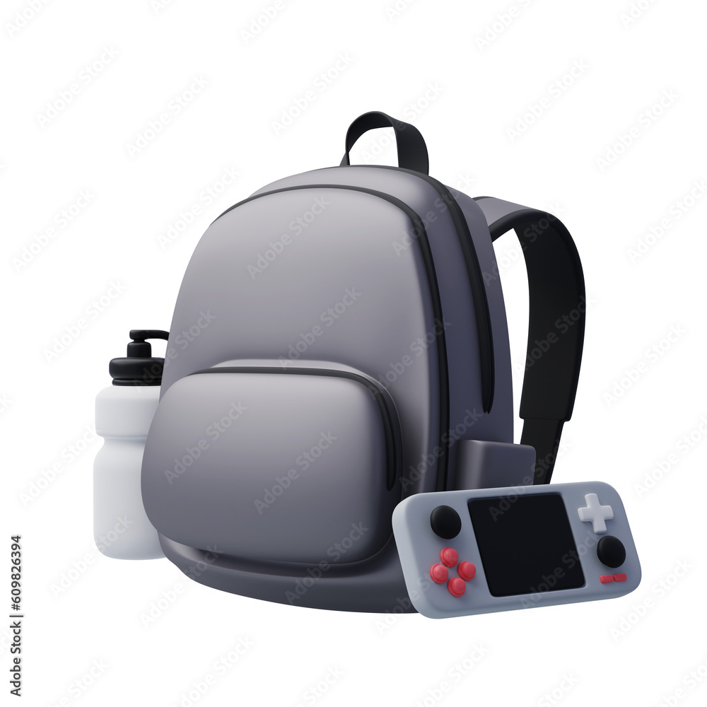 Schoolbag with game backpack, Relax concept Schoolbag with game backpack, Relax concept