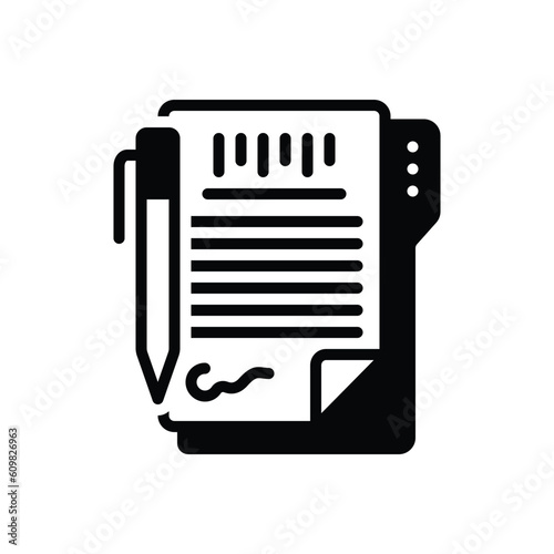 Black solid icon for agreement 