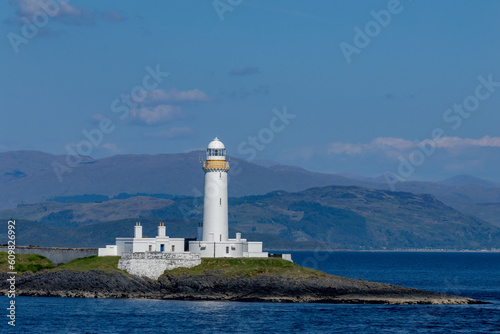 Lismore lighthouse, located in the Firth of Lorn on the island of Eilean Musdile at the entrance to Loch Linnhe.  This lighthouse was designed by engineer Robert Stevenson © Sarah