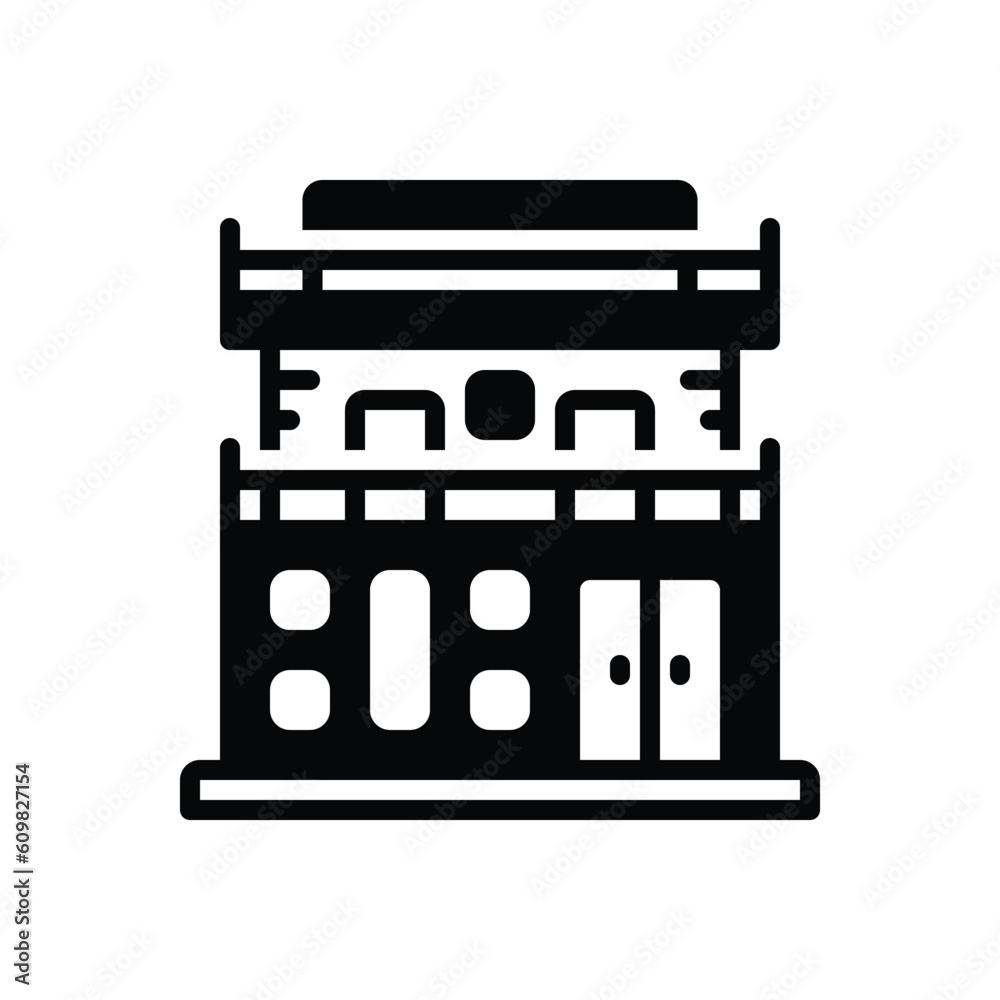Black solid icon for motels Black solid icon for motels