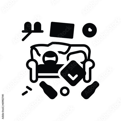 Black solid icon for mess 