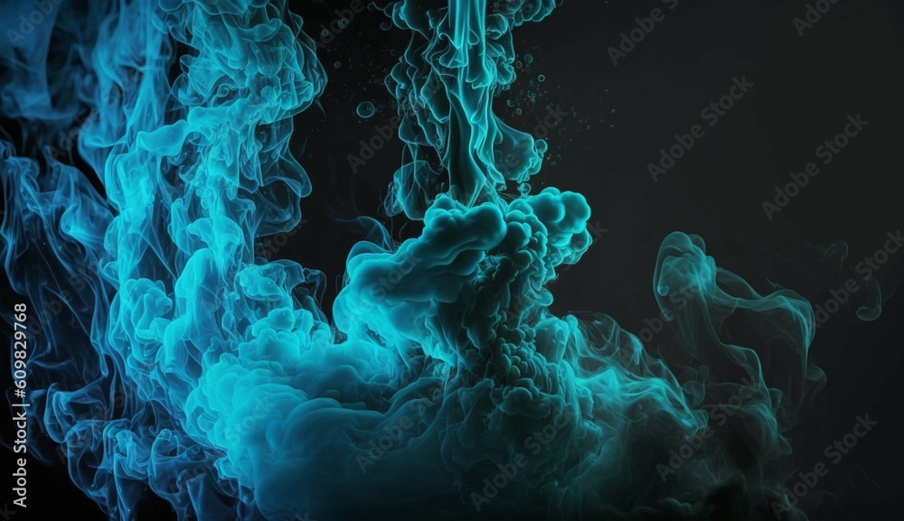 Fototapeta premium Shiny smoke.Glitter fluid Ink_water generative Ai