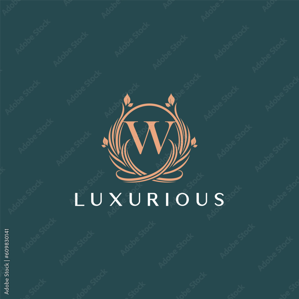 Letter W Luxury Style Royal Logo art Stock Vector | Adobe Stock
