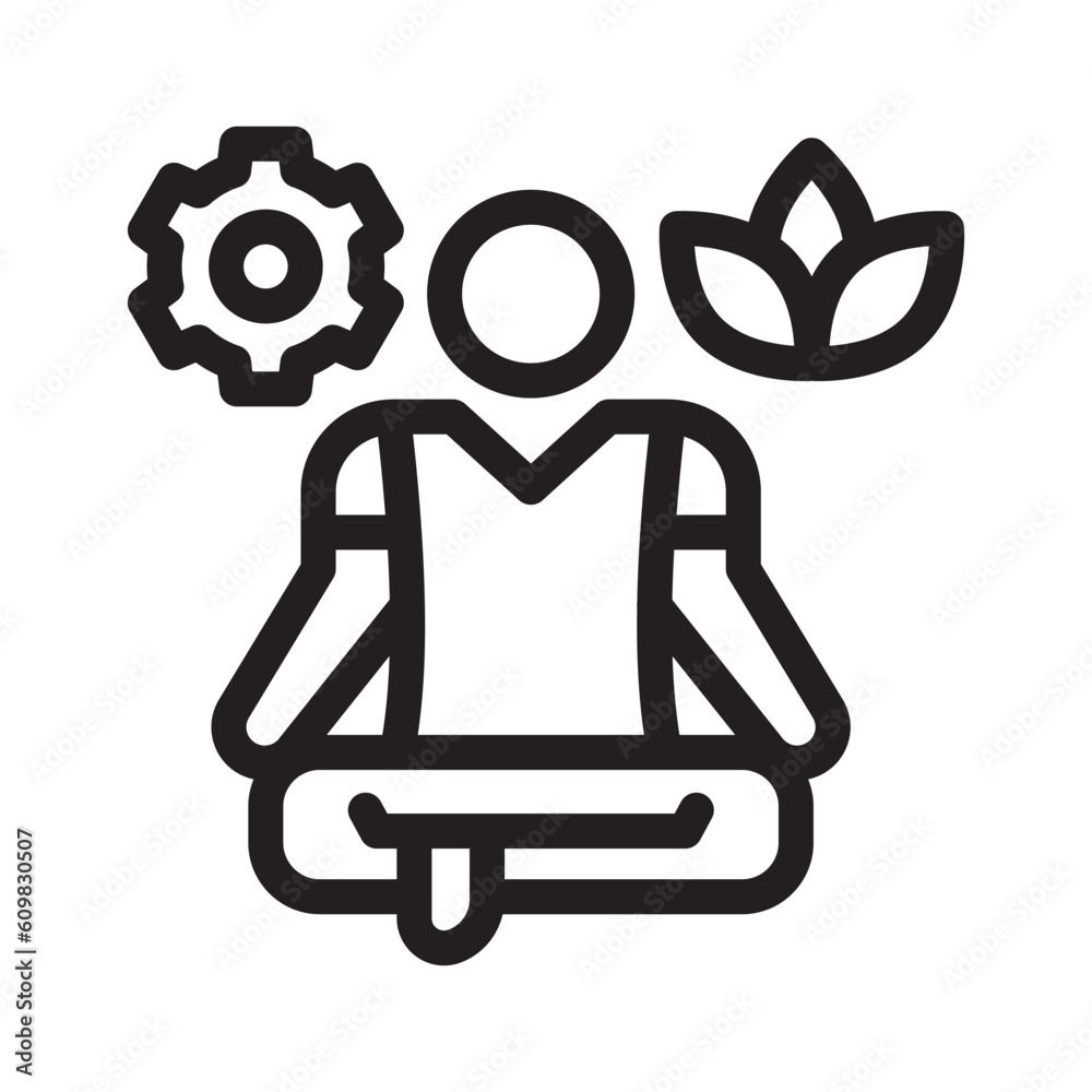 stress management line icon illustration vector graphic stress management line icon illustration vector graphic