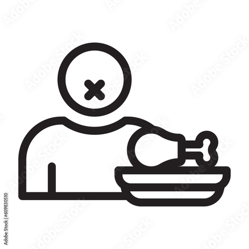 eating disorder line icon illustration vector graphic