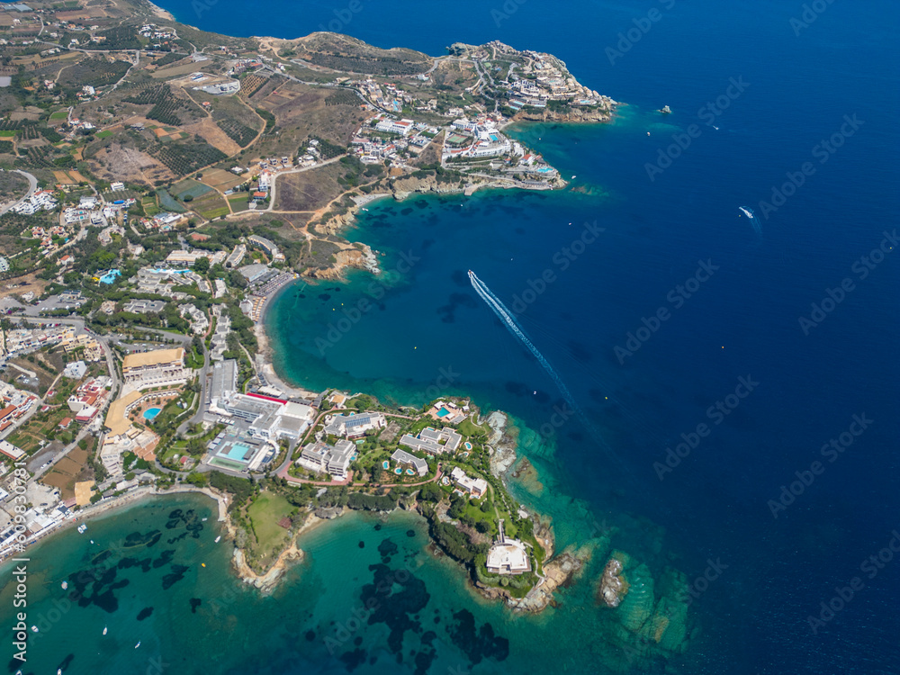 Hagia Pelagia Beach and gulf in Heraklion Crete Greece