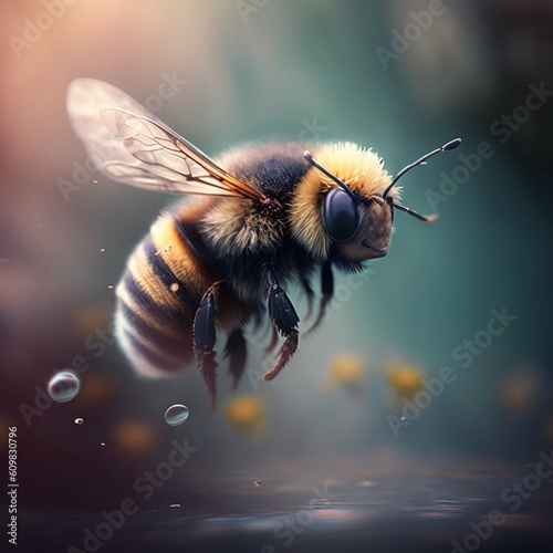 Bee are flying generative Ai © Abonti