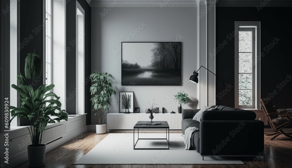 Minimalist Living Room generative Ai Minimalist Living Room generative Ai