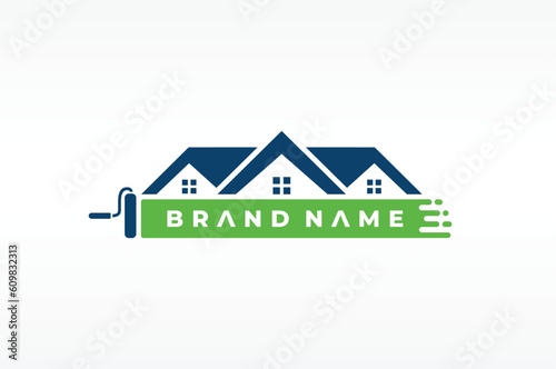 real estate paint brush logo