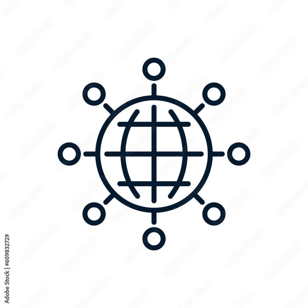 Business network concept. Vector icon isolated on white background.