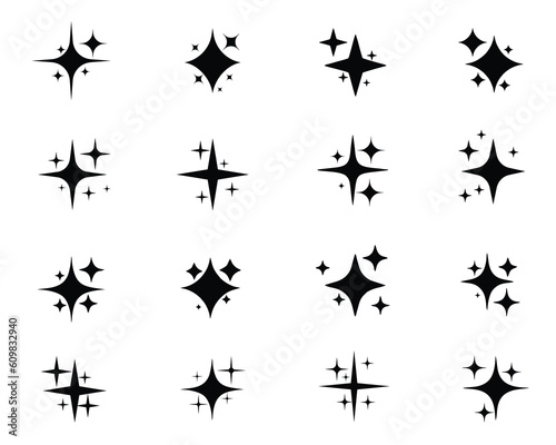 Sparkles icons. Sparkle star icons. Shine icons. Stars sparkles. stars sparkle firework, decoration twinkle vector