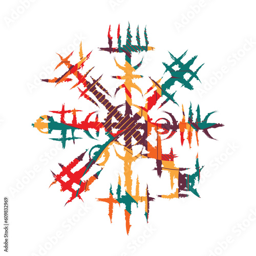 Norse viking colorful symbol