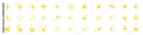 Sparkle star icons. Star icons. Twinkling stars. Sparkles, shining burst. Star sparkle and twinkle. Shiny flash icon. Vector Illustration