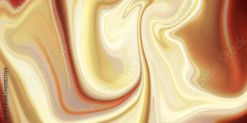 Abstract golden and chocolate fluid holographic liquid colorful background. Colorful liquid oil marble picture with glowing effect. Vector illustration Luxury smooth background.