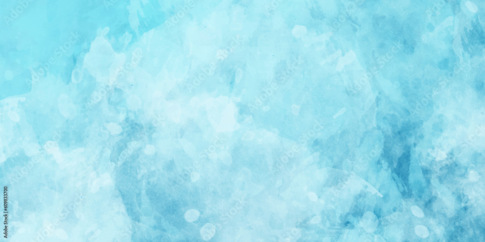 Abstract white and blue watercolor background with cloudy sky concept.