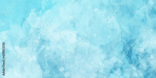 Abstract white and blue watercolor background with cloudy sky concept.