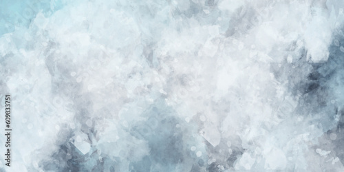 Abstract hand drawn watercolor sky shape background for web banners design. dark blue, white clouds watercolor background with vintage texture design.