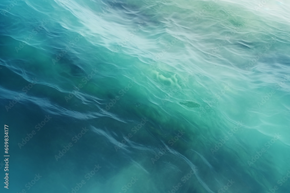 Frosted glass texture, summer seaside, mint color. AI generative