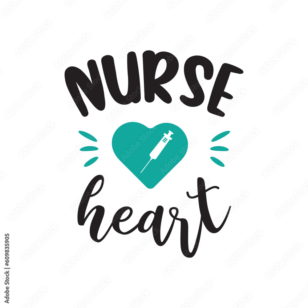 Nurse Heart Vector Design on White Background Nurse Heart Vector Design on White Background