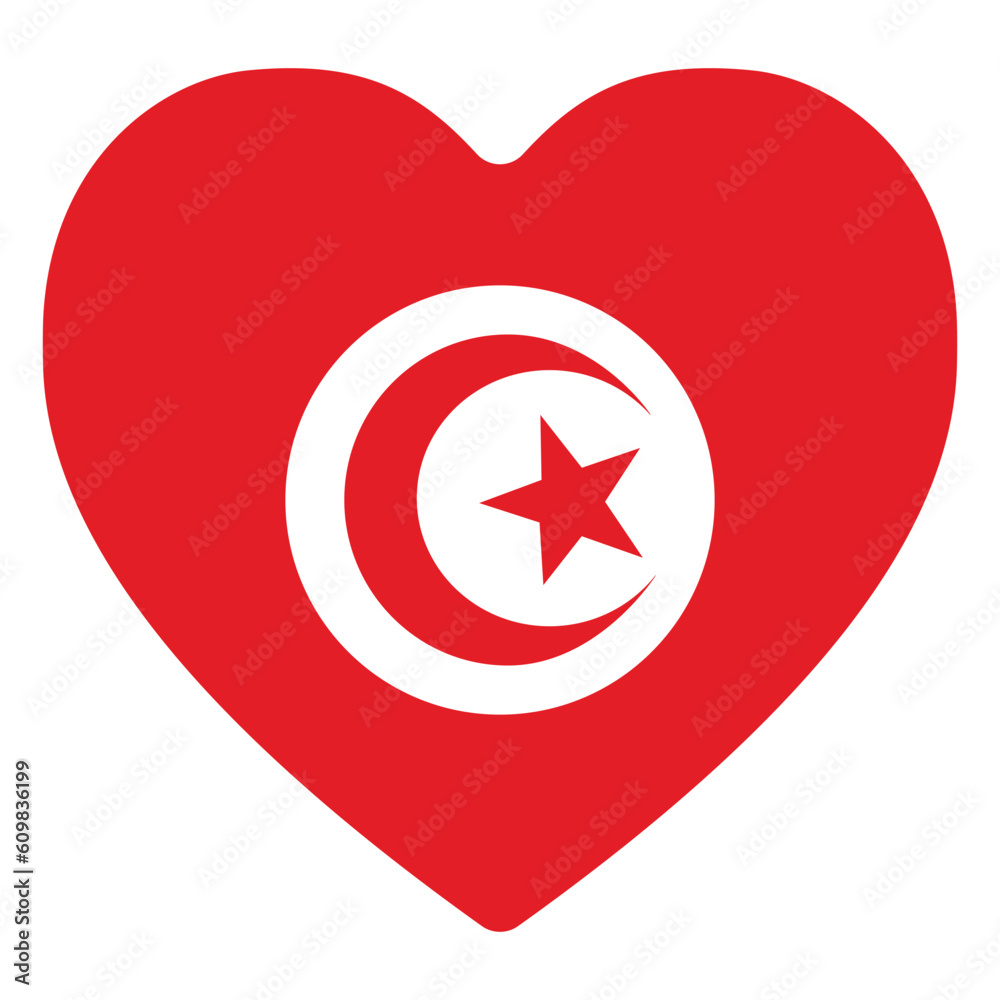 Flag of Tunisia. Tunisia flag with the design shape Flag of Tunisia. Tunisia flag with the design shape