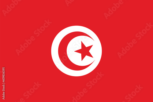 Flag of Tunisia. Tunisia flag with the design shape