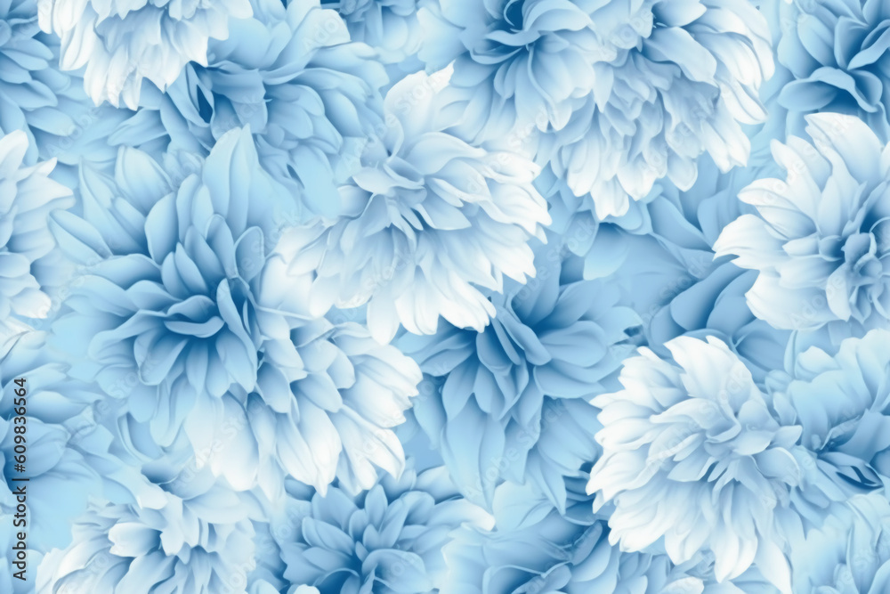 Sky blue light sky blue seamless flower pattern combined with a soft sky blue gradient, AI geneartive Sky blue light sky blue seamless flower pattern combined with a soft sky blue gradient, AI geneartive