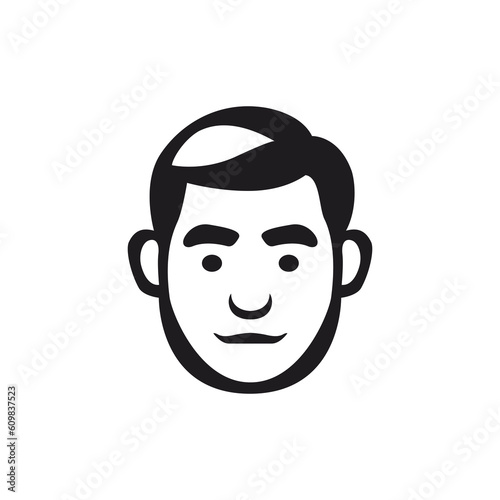 obese man face. Cartoon style in flat color background vector illustration template design
