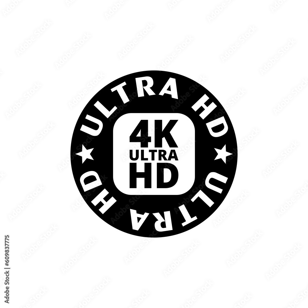 Fototapeta premium 4k Ultra HD icon isolated on transparent background