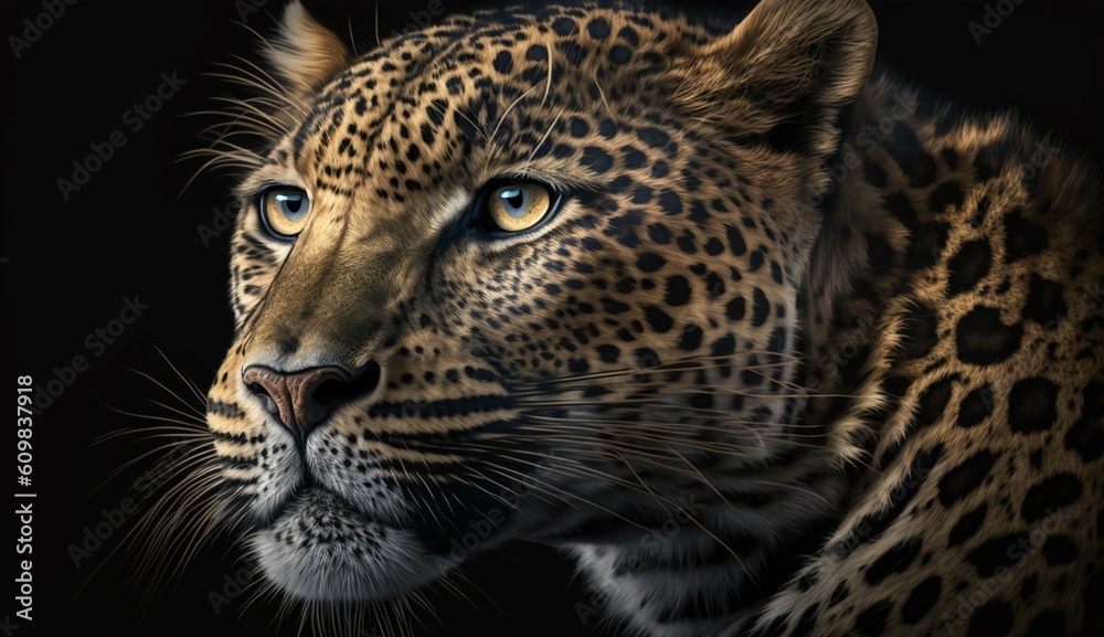 Fototapeta premium Leopard portrait Generative Ai