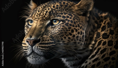 Leopard portrait Generative Ai © Abonti