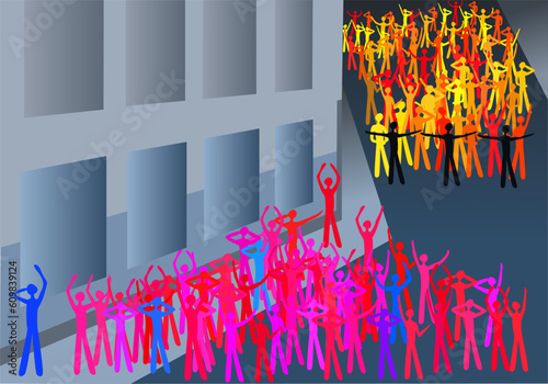A stark illustration of a clash between two protesting groups