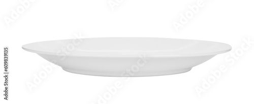 white ceramic plate on transparent png