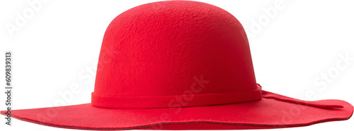 Φωτογραφία Woman red hat isolated on white background