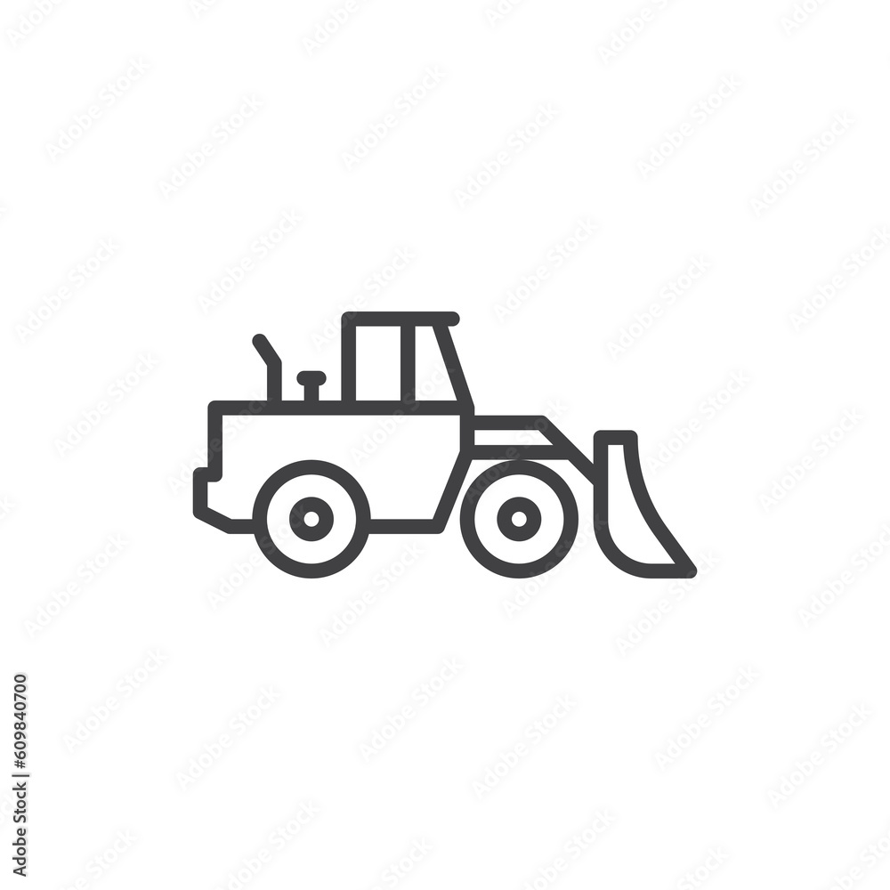 Wheel loader line icon Wheel loader line icon