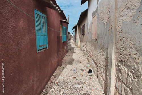 The street in the village on Fadiouth island, Senegal photo