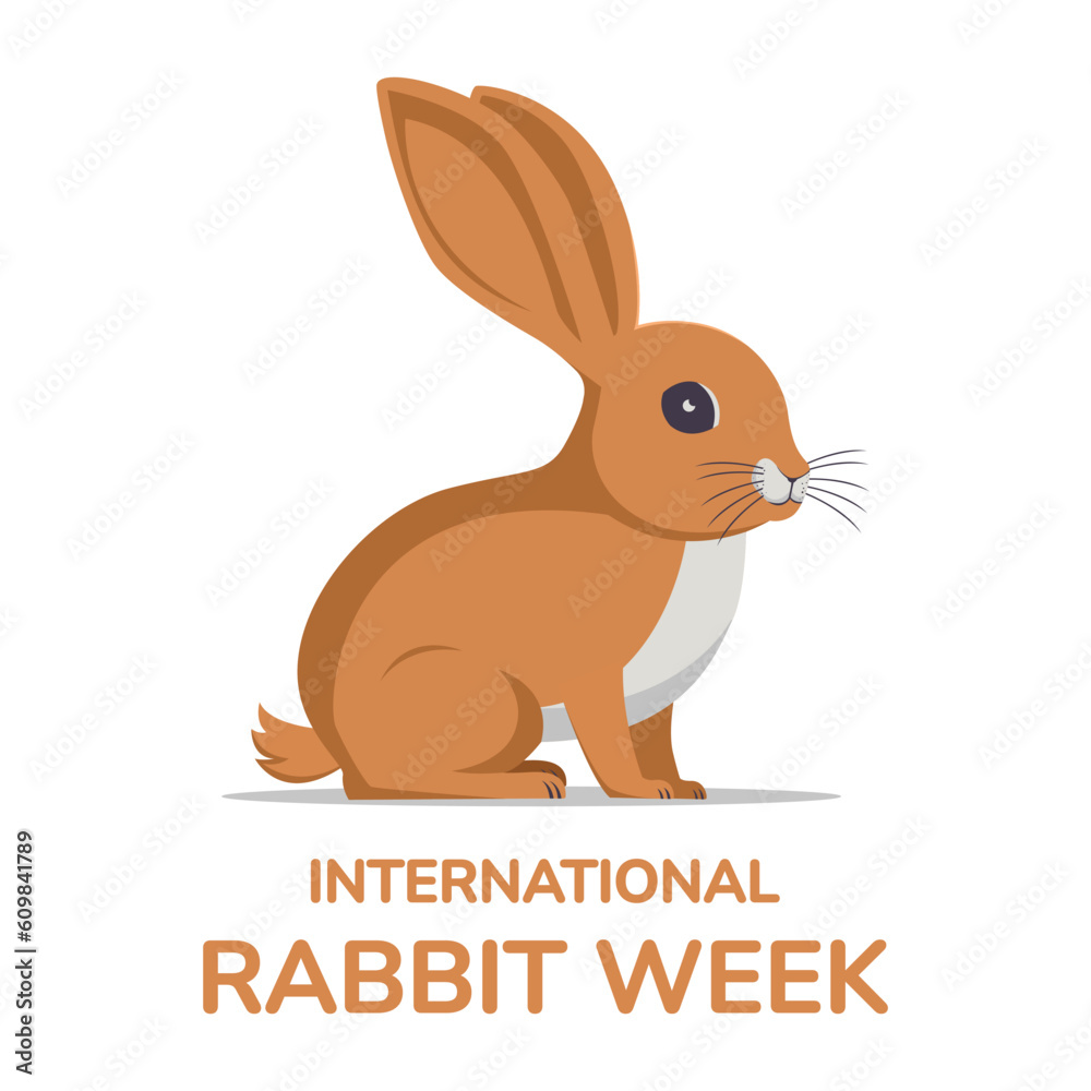 Fototapeta premium Cartoon Small Rabbit Vector Illustrations, suitable for international rabbit week