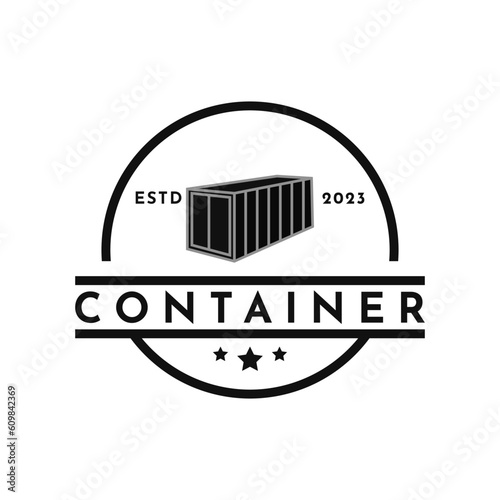 Vintage Retro Container logo design shipping container