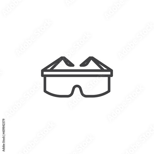Safety glasses line icon