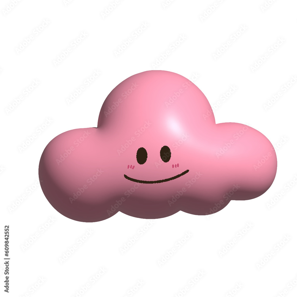 cloud with smile 3d cloud with smile 3d