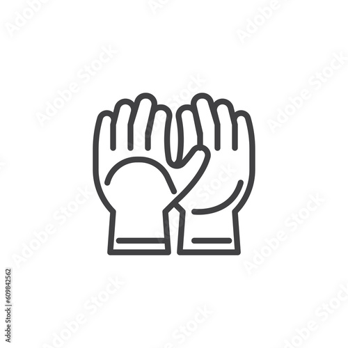 Construction gloves line icon