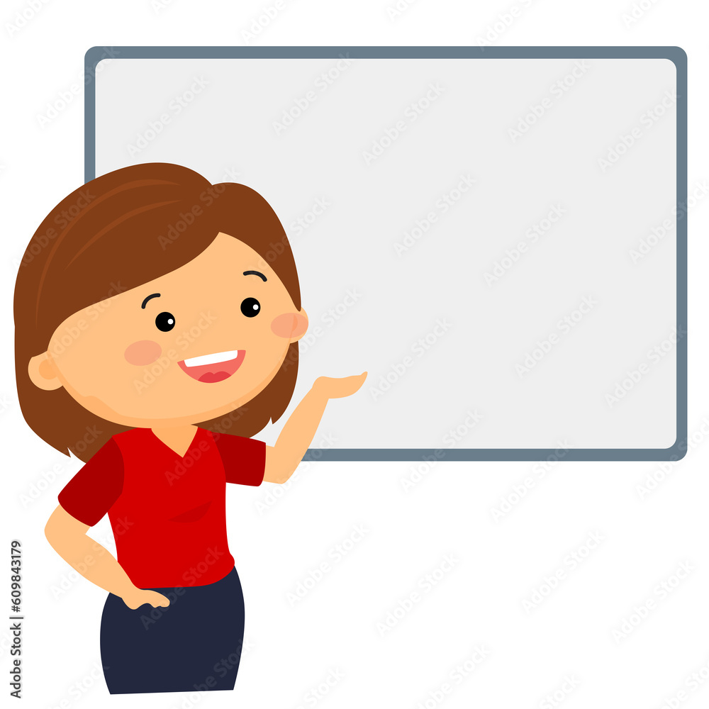 teacher with blank board