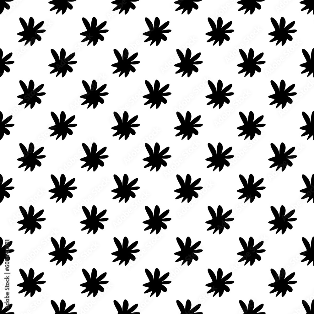 seamless pattern with stars hand draw drawing element flower icon art black floral flower nature vector illustration seamless pattern with stars hand draw drawing element flower icon art black floral flower nature vector illustration