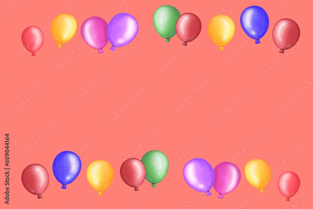 frame with balloons