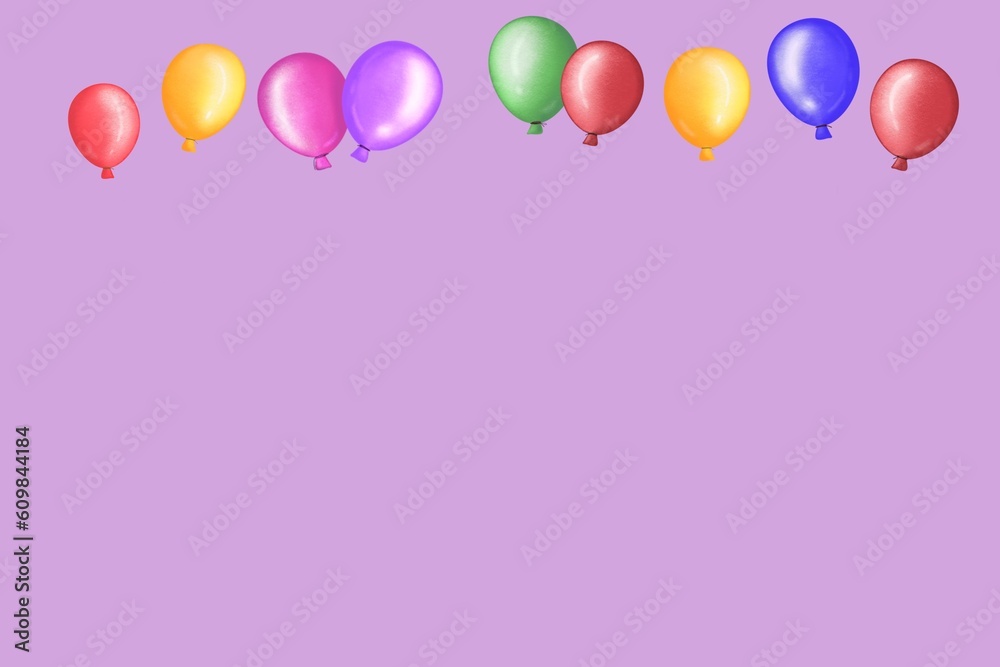 Balloons purple background