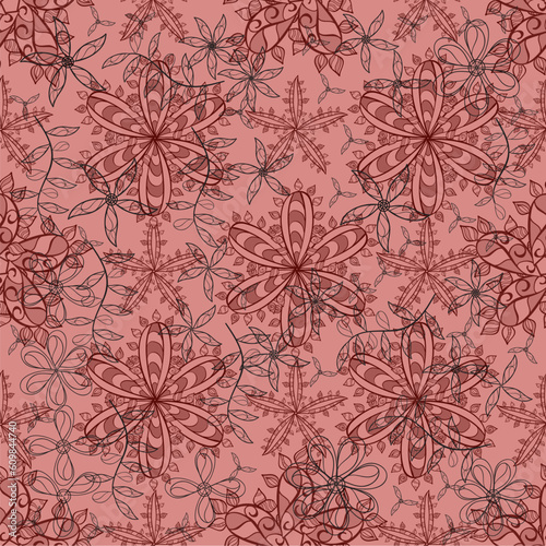 pattern with interesting doodles on colorfil background. Vector illustration.